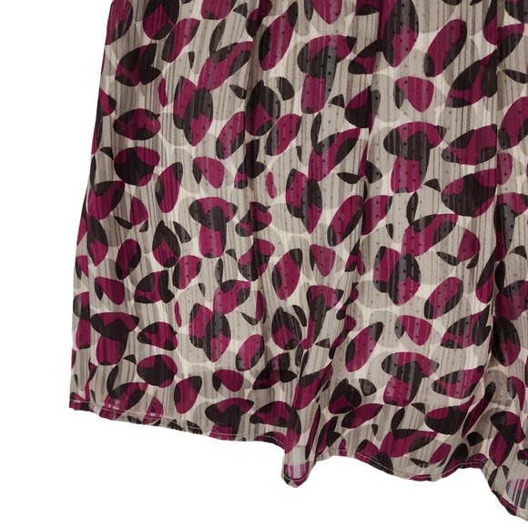 Suzuya A Line Skirt S Women Cherry Red White Layers Leaves Polka Dot Flowy Vtg - Picture 4 of 13